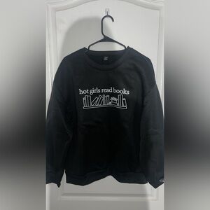 Black Sweatshirt with Book Graphic